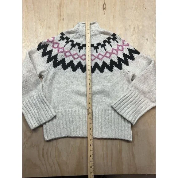 Sanctuary Women’s Tis the Season Fair Isle Mock Neck Sweater Sz XS Oversized - Picture 5 of 8